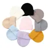 Gorro de Punto de Conejo Angora de Doble Dobladillo Moderno Cálido Color Sólido Liso Otoño e Invierno Versátil Color Caramelo Raya Vertical para Mujer