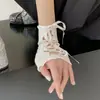 Estilo Harajuku Nicho Y2K Puños de Manga Sexy Modernos DIY de Atar Guantes sin Dedos para Chicas JK Guantes Finos de Verano para Cosplay