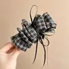 Pinza Plátano Plisada Vertical con Lazo Floral para Cola de Caballo de Verano 2026 Nuevos Pasadores para la Parte Posterior de la Cabeza Accesorios para el Cabello