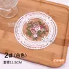 Jogos Americanos Redondos de Renda com Flores Estilo Europeu Retro Decoração de Casa Porta-Copos Isolante Acessórios Bordados Guia de Fotos