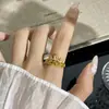 Anillo de Corona de Circonita Gota de Agua Estilo Corte Francés para Mujer Nuevo Diseño de Lote Pequeño Exquisito Versátil Abierto Ajustable