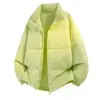 Chamarra lisa de plumas de pato blanco 90%, reversible, ligera y cálida, moderna chamarra de invierno para parejas, unisex, color liso