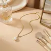 2026 Nuevo Collar Colgante de Perla en Forma de Corazón de Comercio Exterior para Mujer, Cadena Versátil Simple para Clavícula, Disponible en Stock Transfronterizo