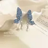 Pendientes de Cristal con Mariposa Degradada Estilo Lujo Ligero, Pendientes Súper Hada de Moda y Personalizados, Pendientes Elegantes y de Alta Gama para Mujer