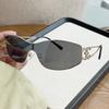 Gafas de sol metálicas europeas y americanas de una sola pieza estilo Chanel para mujer, Selección de influencers de Xiaohongshu, Gafas de sol retro con pedrería, Transfronterizo
