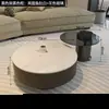Mesa de centro combinada de tablero de roca minimalista para apartamento pequeño, simple, moderna, de lujo ligero, redonda de alta gama, sala de estar, hogar, negro, popular en internet