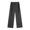 7206 Calça de Maternidade de Cupro de Alta Qualidade 2026 Novo Estilo Calça Flare Emagrecedora Cordão Cintura Alta Calça Reta Solta