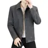 Ropa exterior de primavera y otoño para hombre: chaqueta de jacquard elegante, guapa y moderna con cuello de solapa, una chaqueta fina y fresca para hombres jóvenes