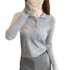 Suéter Vintage de Punto Trenzado con Cuello Polo para Mujer, Ropa de Abrigo de Manga Larga, Estilo Nuevo, Venta al por Mayor Transfronteriza, Hilo de Núcleo