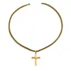 Estilo Metalero Europeo y Americano Transfronterizo Hip-Hop Rombo Espejo Acero Inoxidable Colgante de Cruz Exagerada Cadena Cubana para Hombre