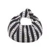 Bolsa feminina listrada suave e fresca, clutch, bolsa para estudantes do dia a dia, textura de lona, bolsa de ombro para levar debaixo do braço