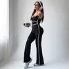 Mono Casual de Yoga Deportivo con Espalda Descubierta, Personalidad de Moda, Cuello Cuadrado Sexy, Manga Larga para Primavera y Otoño, Ropa Interior I Mono