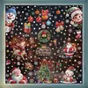 Pegatinas navideñas con efecto brillante, pegatinas de cristal de muñeco de nieve, para decorar escaparates de centros comerciales, pegatinas electrostáticas de Papá Noel