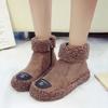 Outono e Inverno 2022 Estilo Coreano Versátil Casual Moda Novas Sapatos Femininos Botas de Neve Solado Grosso Estudante Flat Mao Mao Botins
