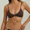 Corrente Corporal Casual Estilo Férias na Praia Exagerada Sexy Europeia e Americana Transfronteiriça com Estrela-do-Mar, Pingente de Diamante Brilhante e Corrente para o Peito com Franja