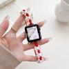 Adecuado para Apple Watch Apple Watch10 Flor de Perla Paracord Trenzado de Nylon Correa con Cordón iWatch