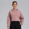 Roupas de Yoga Jaqueta Moletom para Mulheres 2025 Outono e Inverno Novo Roupas de Corrida Fitness Curto Casual Esportivo com Capuz Forrado com Lã