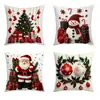 Fronhas estampadas com cena de neve em relevo 3D de Natal, capas de almofada quadradas removíveis e laváveis, decoração visual 3D para sofá