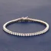 Prata de Lei S925 Zircônia 3MM Corrente de Pulso Tennis Totalmente Cravejada de Diamantes Feminina Personalidade Fashionável Temperamento Joias Transfronteiriças Em Estoque