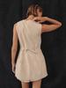 Traje elegante de estilo francés color albaricoque, chaleco largo de cuello redondo, cárdigan profesional de verano para mujer, shorts de dos piezas, ropa de mujer transfronteriza