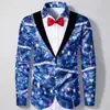 Camisa de Manga Larga para Hombre con Estampado de Camuflaje de Árbol de Navidad, Corte Regular, Tema de Disfraz Divertido