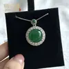 Colgante de collar de jade Wushi Pai con calabaza de ágata rosa natural incrustada, collar de color esmeralda, estilo de nicho de lujo ligero