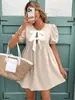 Vestido de Otoño para Mujer Amazon 2026 Hombros Descubiertos Color Sólido Cintura Fruncida Falda de Línea A Acampanada Moderno y Elegante