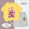 Circo Digital Mágico 6 Meninos Roupa de Verão Roupa de Verão Roupas Infantis Médias e Grandes Conjunto de Duas Peças Shorts de Manga Curta