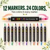 Marcadores acrílicos de doble punta de 24 colores para pintar rocas, macetas florales pintadas a mano para manualidades, grafitis en rodajas de madera y pintura artística a base de agua
