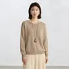 Suéter de Punto Redondo Estilo Old Money para Mujer, Hecho de Seda de Morera e Hilo de Papel, Nueva Moda Otoño Temprano 2026, Suéter Sencillo Holgado