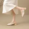 Mules Zhr de Estilo Francés con Punta Cerrada para Mujer, Nuevos Sandalias de Exterior Estilo Chino Retro Verano 2026, Mules Elegantes
