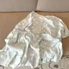 Pijama fofo com estampa integral de ganso para mulheres, conjunto de shorts e blusa de manga curta com gola redonda para o verão, roupa de casa macia e adorável estilo princesa, adequado para sair