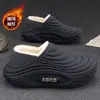Pantuflas de Algodón de Dibujos Animados para Hombre, Invierno Pareja Interior Hogar Cálidas Antideslizantes Impermeables Talón Cerrado Suela Gruesa Zapatos de Algodón de Maternidad para Mujer