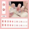 Xiaohongshu Douyin Unha Postiça Gel Jelly Estilo Diamante Manicure Estilo Puro Desejo Menina Gelo Transparente Removível Adesivos de Unha Prontos