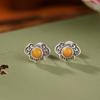 Yilu prata S925 cera de abelha prata esterlina vintage angustiado Lucky Lucky brincos de nuvem auspiciosa elegantes brincos de prata personalizados para todos os jogos