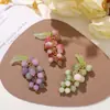 Estilo Campo de Verão Pedra Natural Contas Pingente Tridimensional de Uva Brincos Grampo de Cabelo Acessórios para Roupas Hanfu