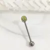 Clavo de lengüeta F136 diente interior doble cabeza barra recta tres garras circón胚球 bola bola bola aleación de titanio G23 joyería para perforación Puente de oreja