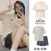 Pijama con Almohadillas Integradas para Mujer, Conjunto Todo en Uno Estilo Verano, Ropa de Casa de Manga Corta para Mujer de Principios de Verano, Stock Listo Transfronterizo de Verano para Mujer