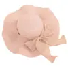 Sombrero de Playa de Borde Ancho Protección Solar para Viaje de Verano Cinta Ondulada Versátil Simple Sombrero de Sol Lazo Sombrero de Paja Venta al por Mayor