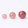 Cristal de Fresa Rojo Natural Cuentas Sueltas Pulsera de Cuentas Hecha a Mano Accesorios de Joyería DIY Cuentas Redondas Semiacabadas Venta al por Mayor