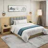 Cama de Hotel Habitación Estándar Juego Completo de Muebles Cama Especial de Hotel Cama Personalizada para Hotel Apartamento Cama Elegante para Habitación de Huéspedes Habitación de Alquiler Cama