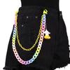 Europa y Estados Unidos color caramelo doble capa resina ultraligera cadena para pantalones Jade Canela perro pequeño monstruo animal cerámica blanda accesorios colgante