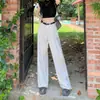 Jeans blancos de pierna ancha 2024 Primavera Nuevo rectos de cintura alta elegantes holgados adelgazantes con caída tipo mopa para mujer