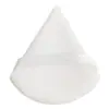 Comércio exterior novo aplicador de pó triangular em formato de leque atacado pó multicolor removedor de maquiagem dupla face flocado de pelo curto