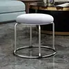 Banqueta redonda, banqueta de aço inoxidável, conjunto empilhável de banquetas, cadeira de ferro forjado, banco espesso, banqueta para mesa de jantar doméstica, banqueta de plástico espesso