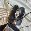 Tacones Altos Franceses para Mujer Verano Nuevos Más Rígidos Tacón de Aguja Rígido Sandalias de Tacón Alto con Tacón de Gato Chanclas