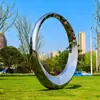 Escultura de Bandeira Vermelha para Paisagismo em Aço Inoxidável Quadrado Grande de Fibra de Vidro Construção de Partido Marcador Cultural Vermelho Ornaments