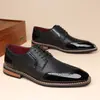 Superventas de Amazon Transfronterizo Tallas Grandes para Hombre Zapatos de Cuero Estilo Británico Formal de Negocios con Cordones y Brogue Tallado - 25506
