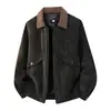Otoño 2026 Nuevo Chaqueta de Cuero Vintage Talla Grande para Hombre Cuero PU Cuello Solapa Abrigo de Cuero Casual de Moda para Hombre