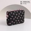 Bolsa de Maquillaje con Lazo Plisado, Práctico Bolso de Mano para Labiales, Bolso de Mano de Lujo para Mujer, Bolsa de Maquillaje de Viaje, Transfronterizo